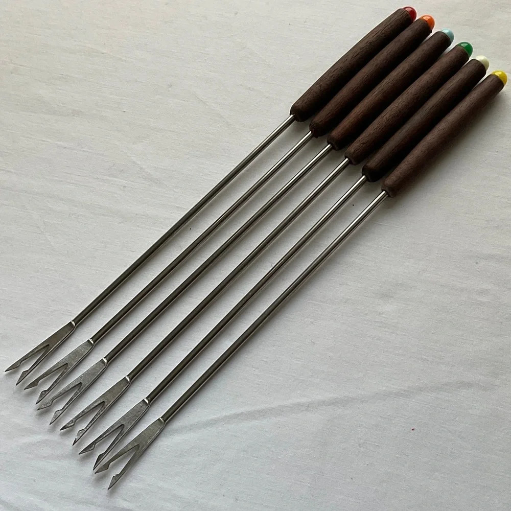 Vintage Fondue Skewers Forks MCM